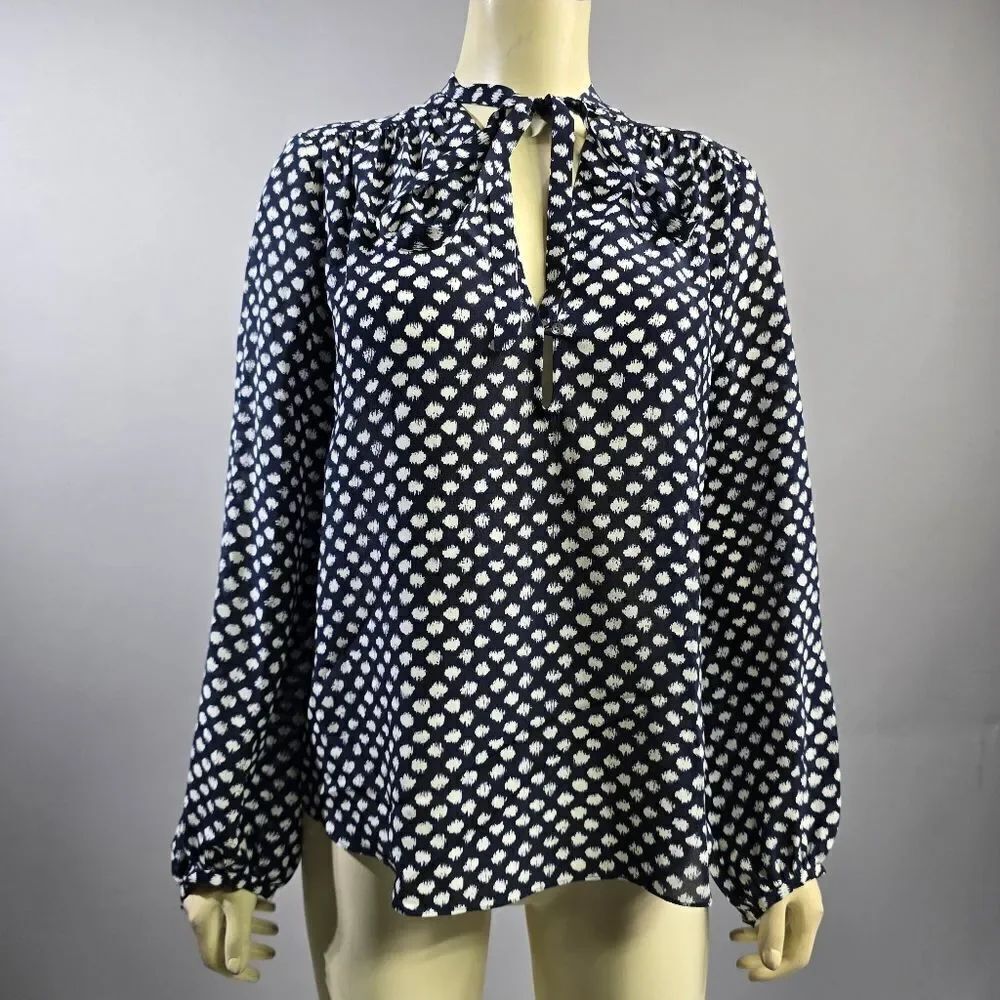 Theory Blue Long Sleeve Relaxed Blouse R6